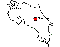 Kaart van Costa Rica met Bahia Salinas