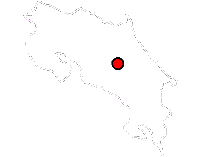 Kaart van Costa Rica met Cahuita