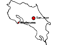 Map of Costa Rica with Montezuma