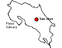 Map of Costa Rica with Samara